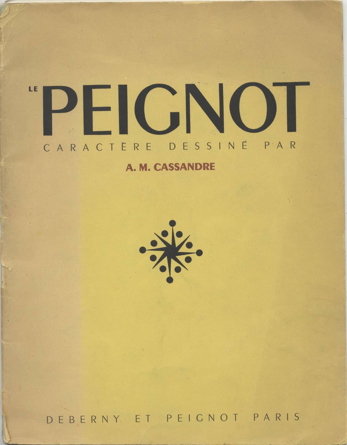 หน้าจากสมุดตัวอย่างตัวพิมพ์ Peignot ปี 1937