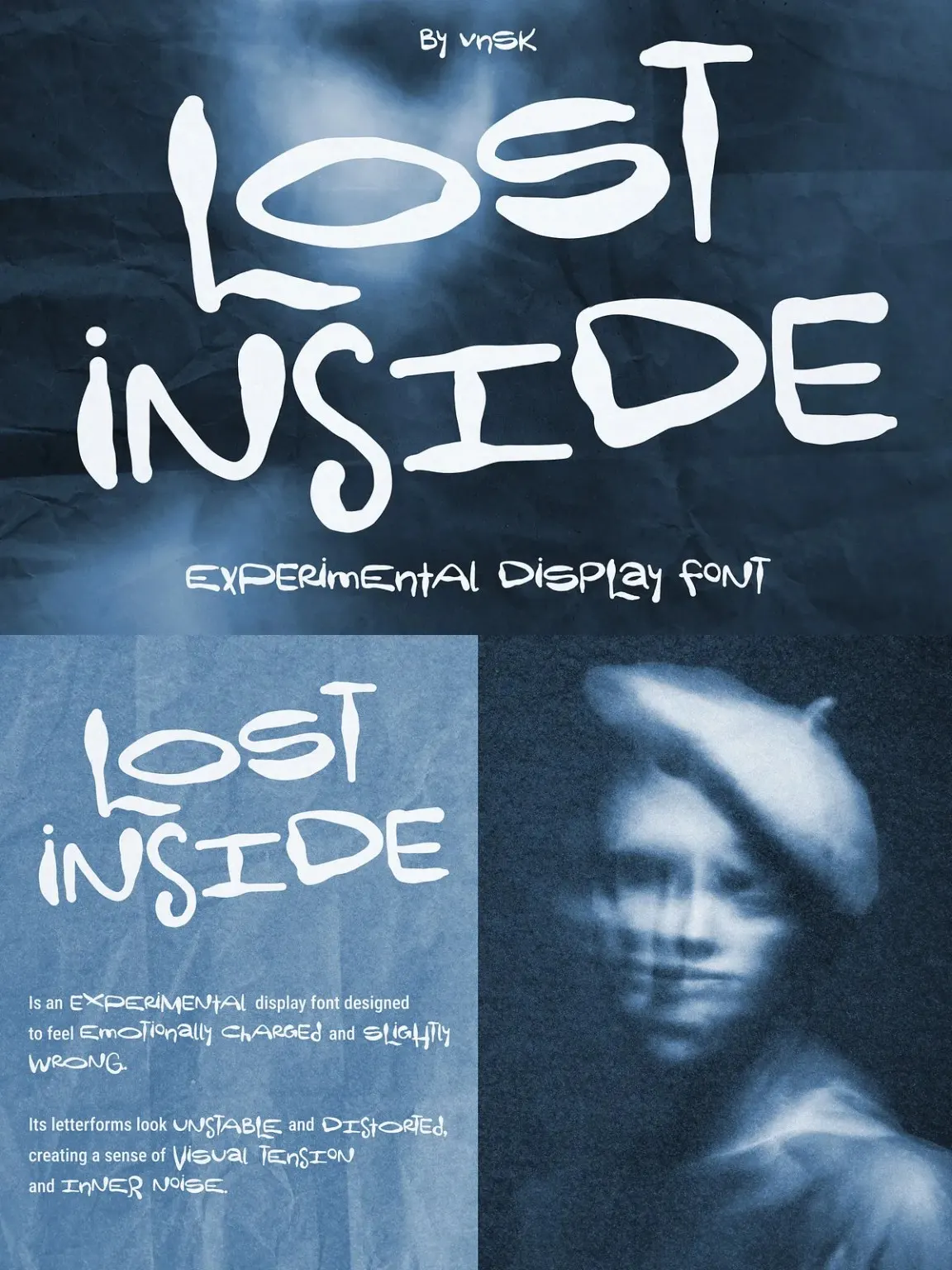 งานตัวอย่างอีกชิ้นในโปรเจกต์ตัวอักษรสองชุด Lost Inside