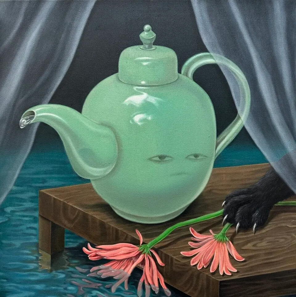ภาพวาด The Jar ที่เล่นกับเงาสะท้อนบนภาชนะแก้ว