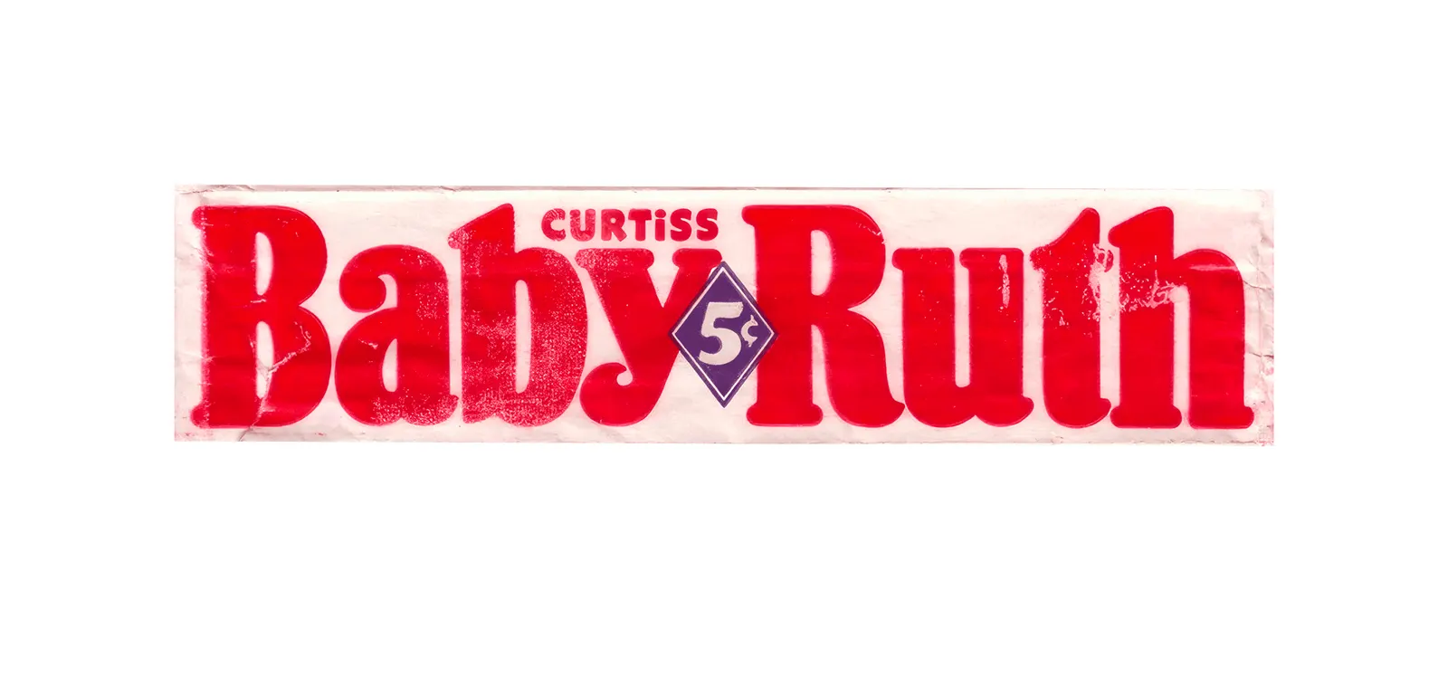 ห่อลูกอม Baby Ruth เก่าที่เป็นจุดตั้งต้นของฟอนต์