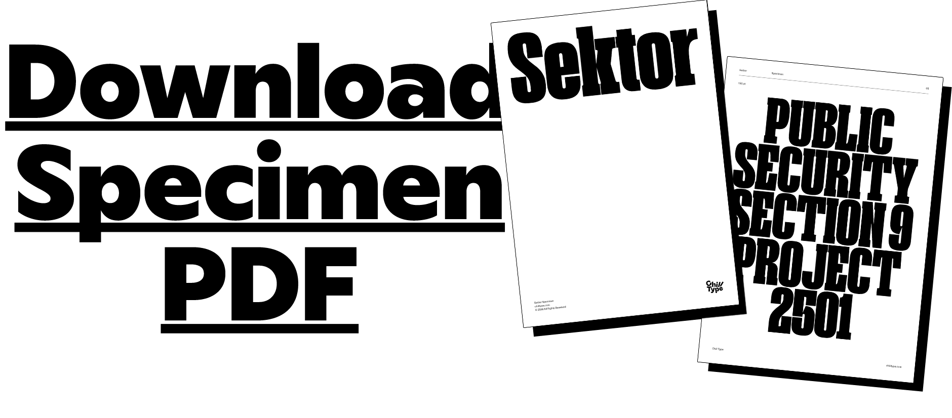 หน้าปกและหน้าในของสเปซิเมน Sektor แบบ PDF ที่ Chill Type แจกดาวน์โหลด