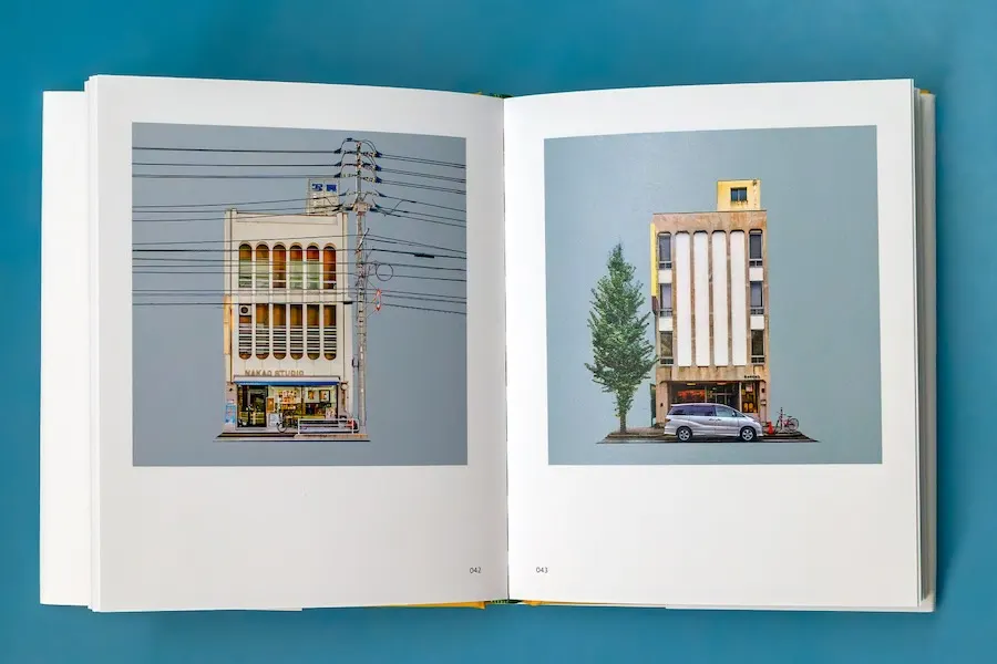 หน้าคู่ในหนังสือภาพตึกน่ารักของ Ken Ohyama
