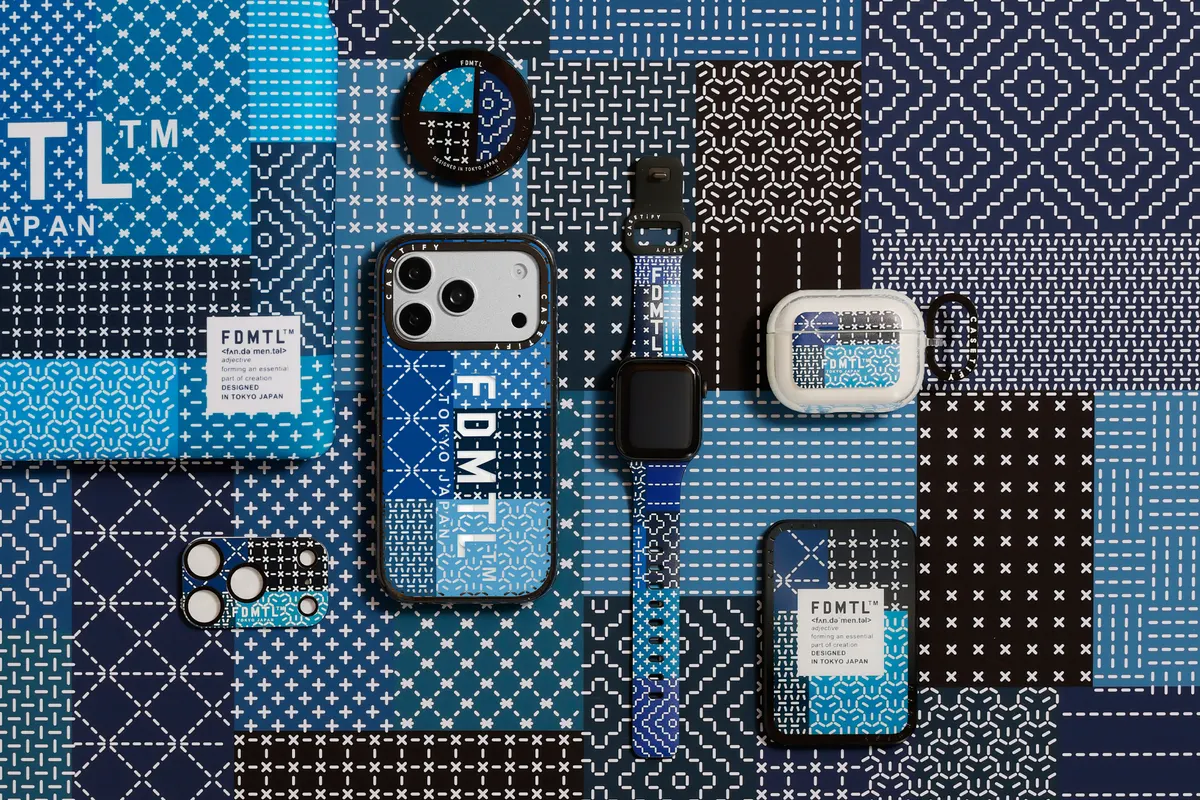 คีย์วิชวลคอลเลกชัน CASETiFY x FDMTL ลายผ้าครามปะต่อและลายปักซาชิโกะ