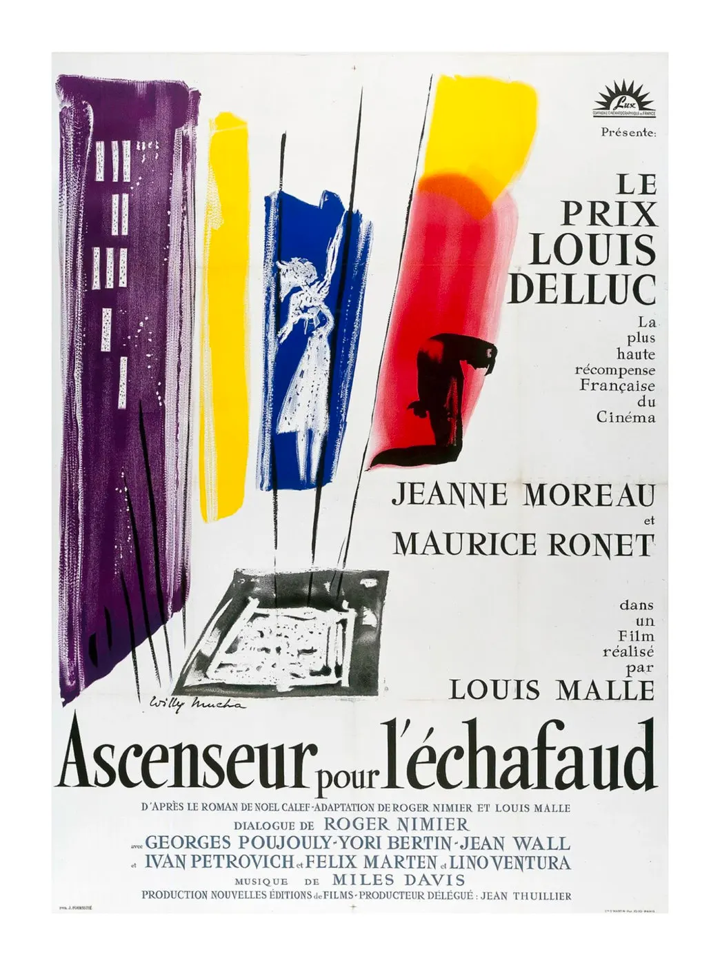 โปสเตอร์หนัง Ascenseur pour l'Échafaud ที่ตัวอักษรได้อิทธิพลจาก Vendôme