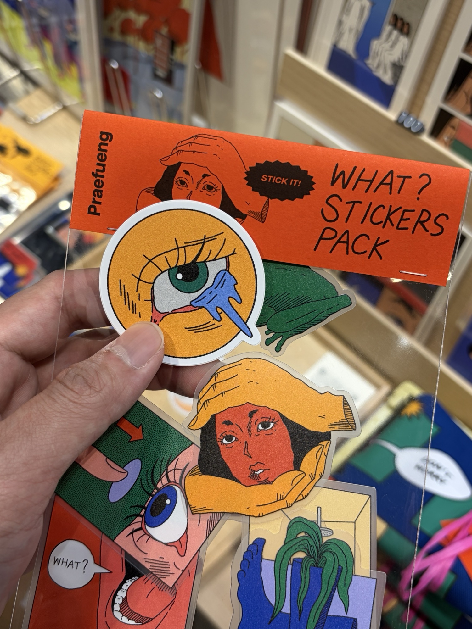มือถือซองสติกเกอร์ WHAT? STICKERS PACK สีส้มของ Praefueng
