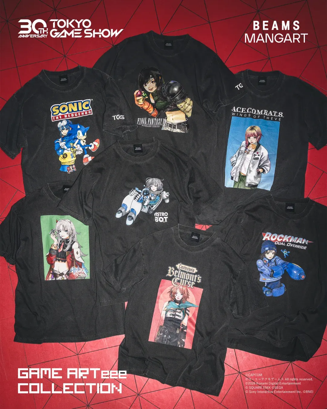 ภาพรวมไลน์อัปเสื้อยืดทั้งชุดในคอลเล็กชัน GAME ARTeee