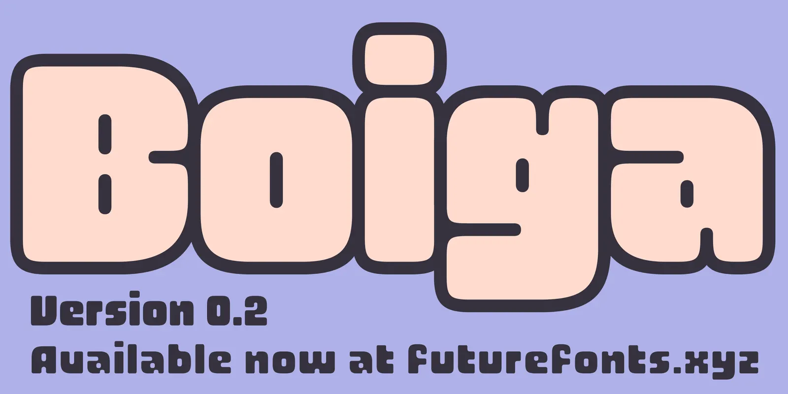 ภาพสเปซิเมนฟอนต์ Boiga ของโรงหล่อ Overlap Type