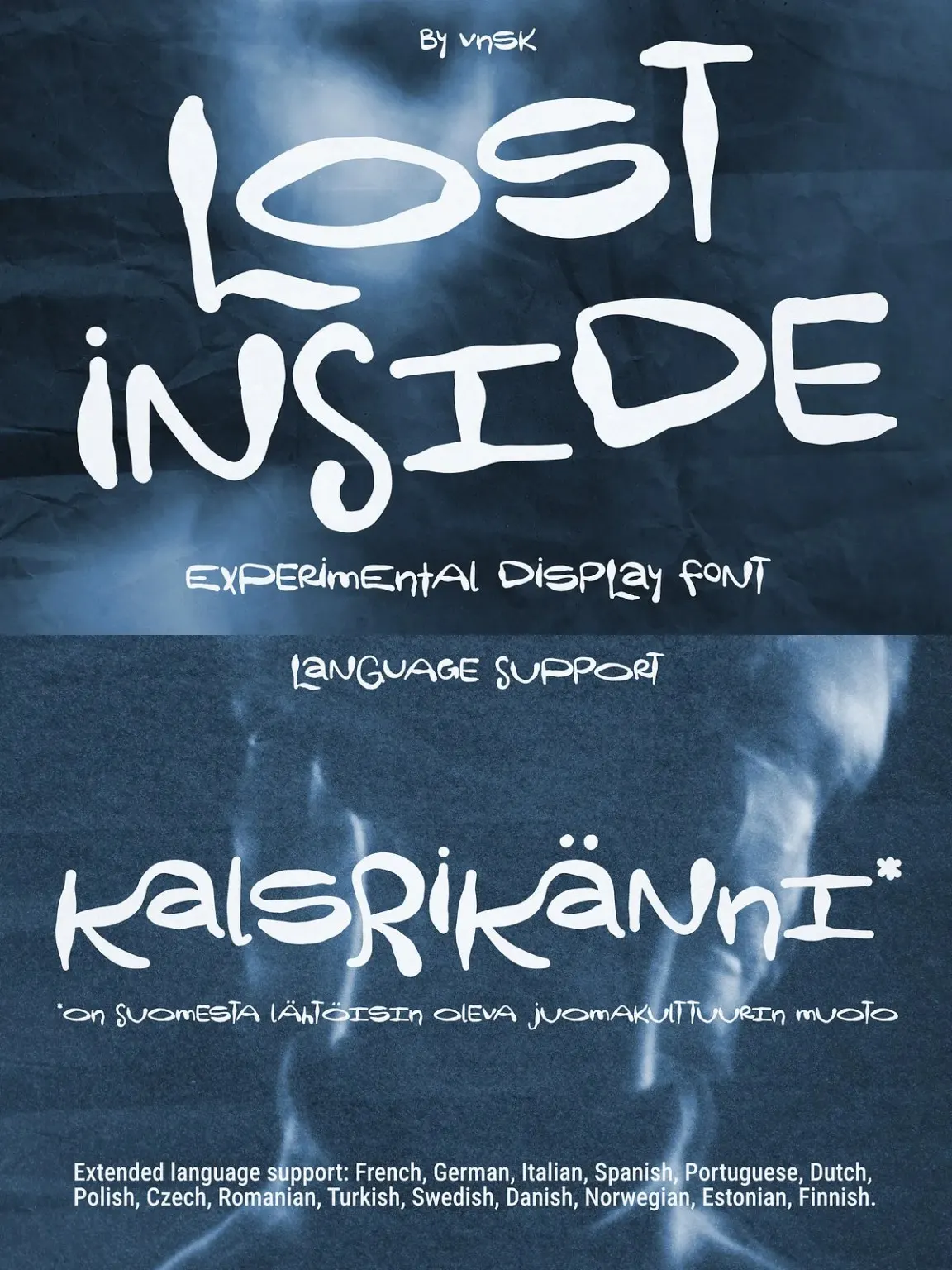 ภาพจากชุดตัวอย่างฟอนต์ Lost Inside ของอนาสตาเซีย อีวานสกายา
