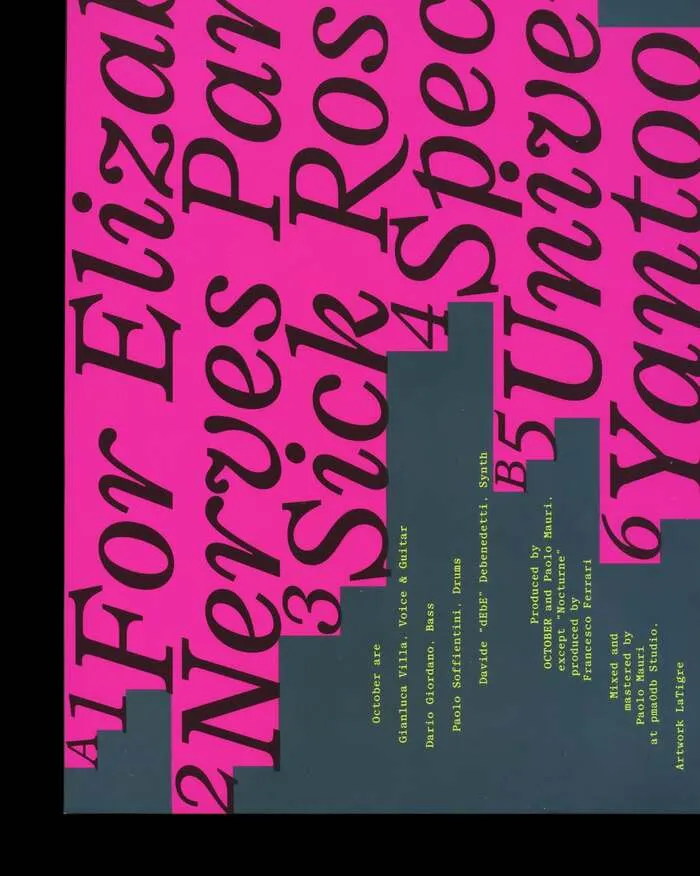 อาร์ตเวิร์กอีกเวอร์ชันของอัลบั้มเดียวกัน ตัวอักษรเหลื่อมซ้อนบนพื้นหลากสี