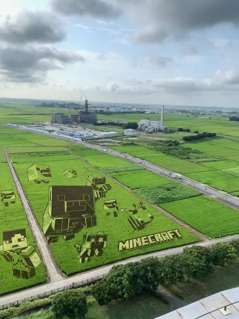 ภาพรวมศิลปะนาข้าวลาย Minecraft ปี 2026 ที่เมืองเกียวดะ