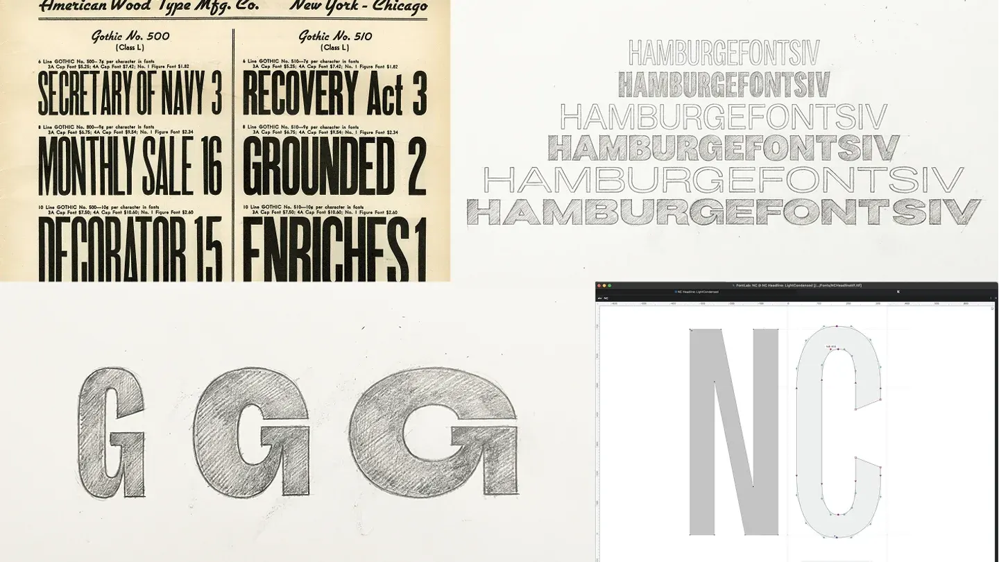 ภาพอธิบายแนวทางสร้างตัวอักษรของนิวส์เปเปอร์คลับ