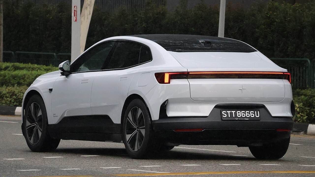 Polestar 4 rear view showing no rear window design