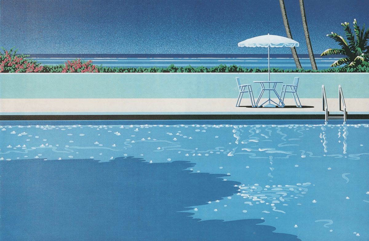 Hiroshi Nagai - Swimming Pool, City Pop art illustration