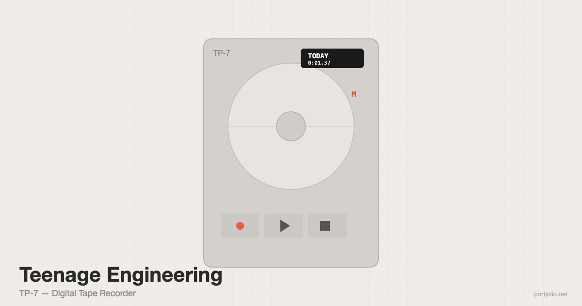 Teenage Engineering TP-7 — เครื่องบันทึกเสียงที่ออกแบบมาให้มอง ไม่ใช่แค่ฟัง