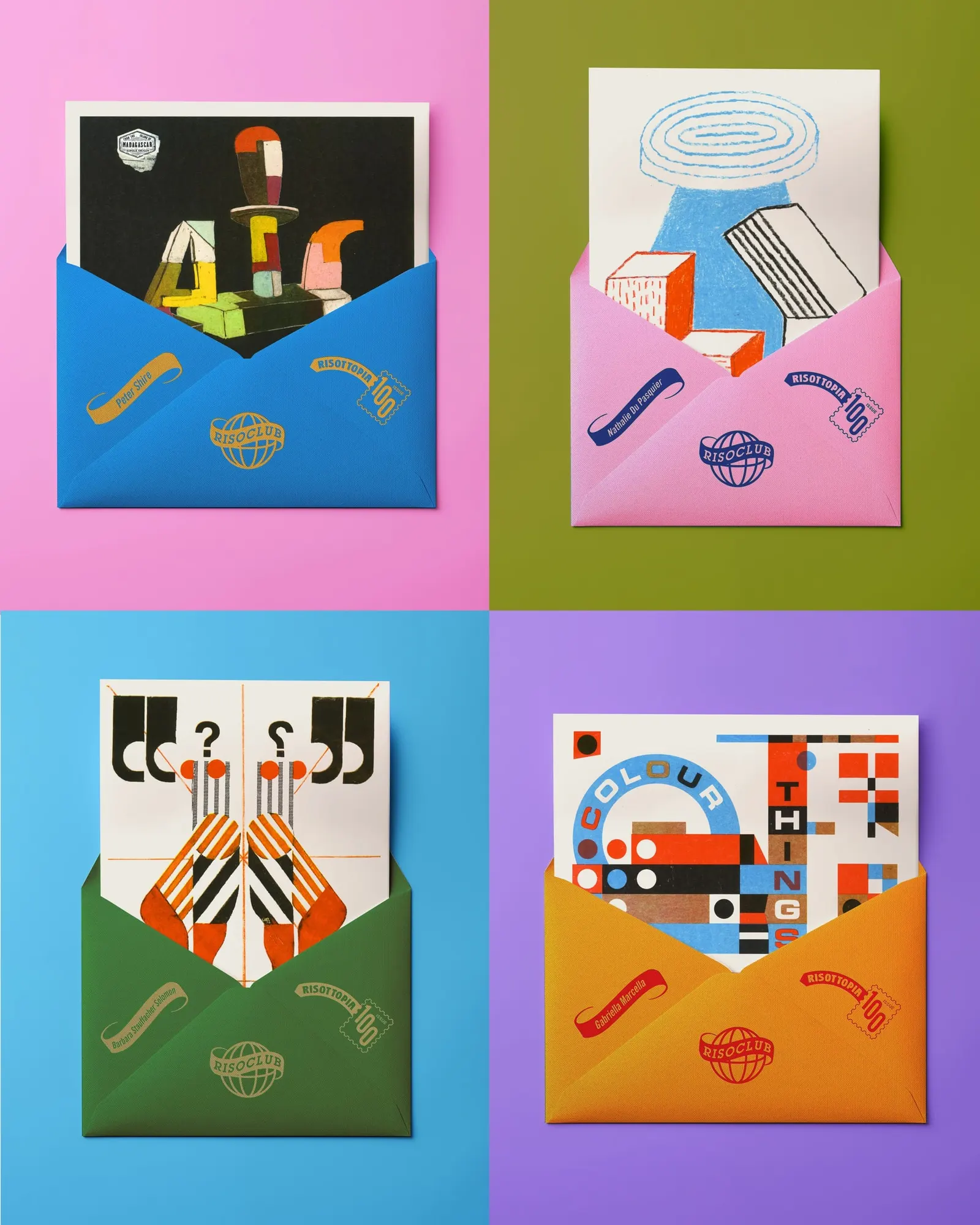 Riso Club 100 — ซองโปสการ์ดจากศิลปินทั่วโลก โดย Risotto Studio