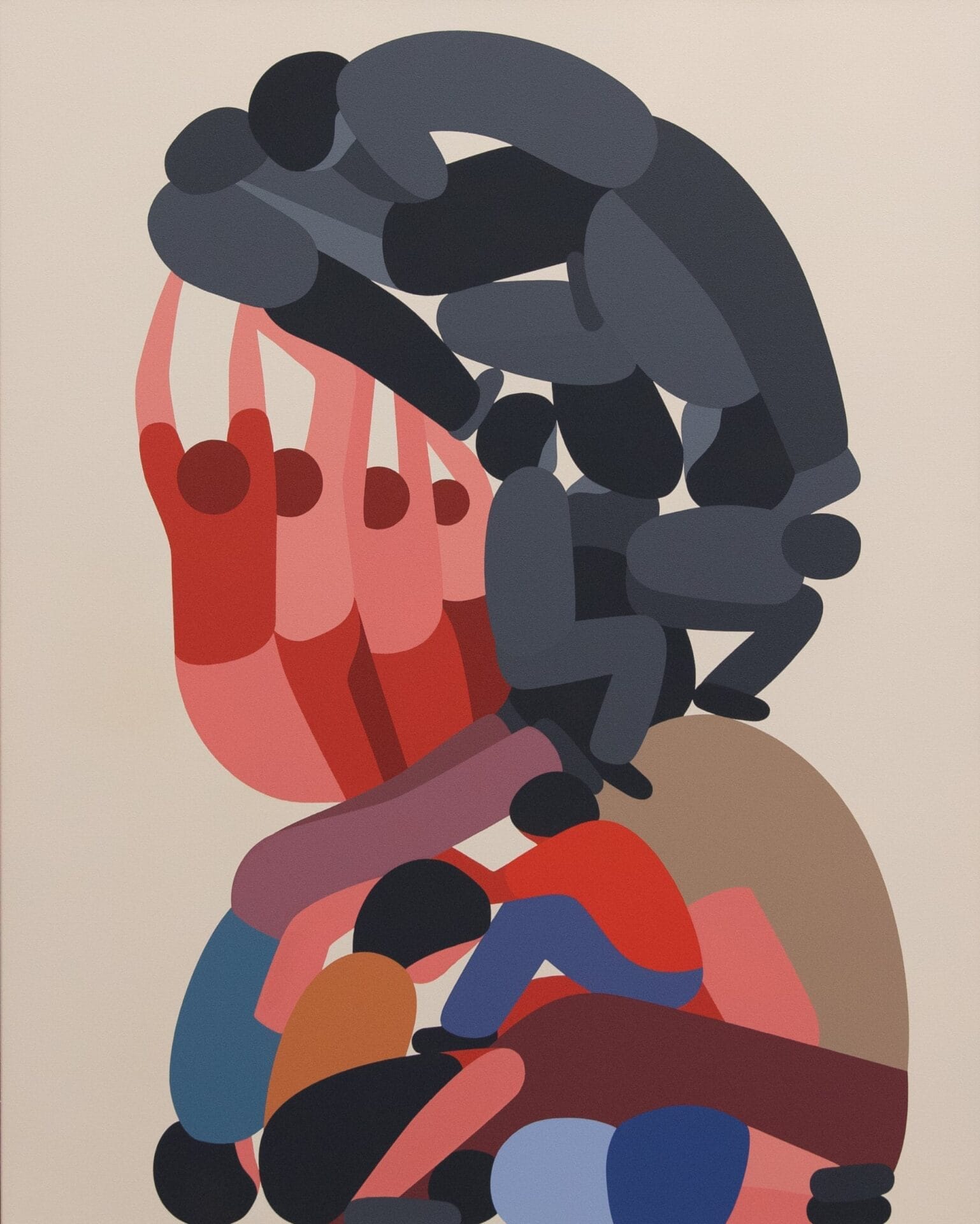 Group Hug — Geoff McFetridge, acrylic on canvas 2023