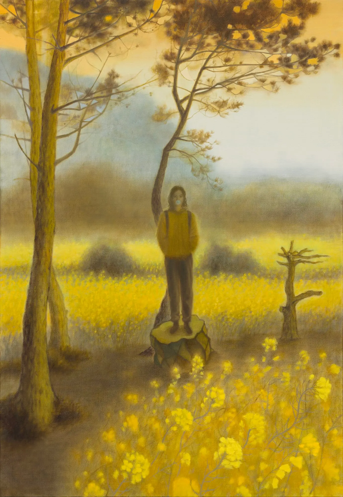 ภาพวาด Deep in the Yellow ของ Guimi You พื้นที่ที่อาบด้วยโทนเหลือง
