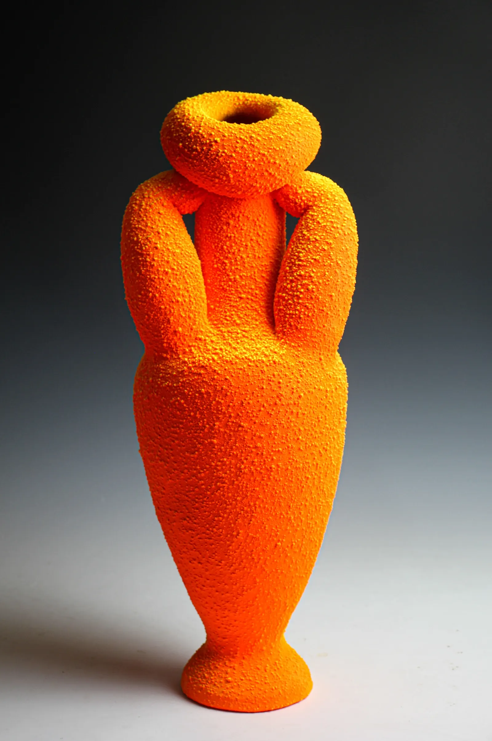 Maxwell Mustardo - Orange amphora-inspired ceramic vessel