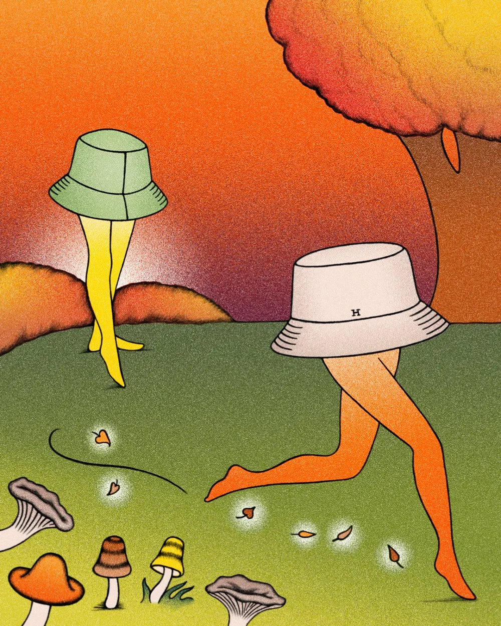 Hermès Interlude — หมวกที่มีขาเดินได้ โดย Linda Merad 2025