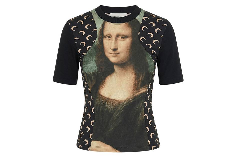 Marine Serre x Louvre Museum เสื้อยืด Mona Lisa capsule collection