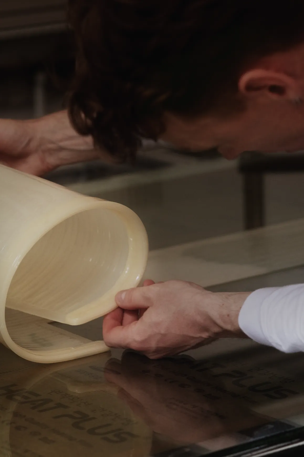 Russo Betak — hand sculpting biopolymer sheet