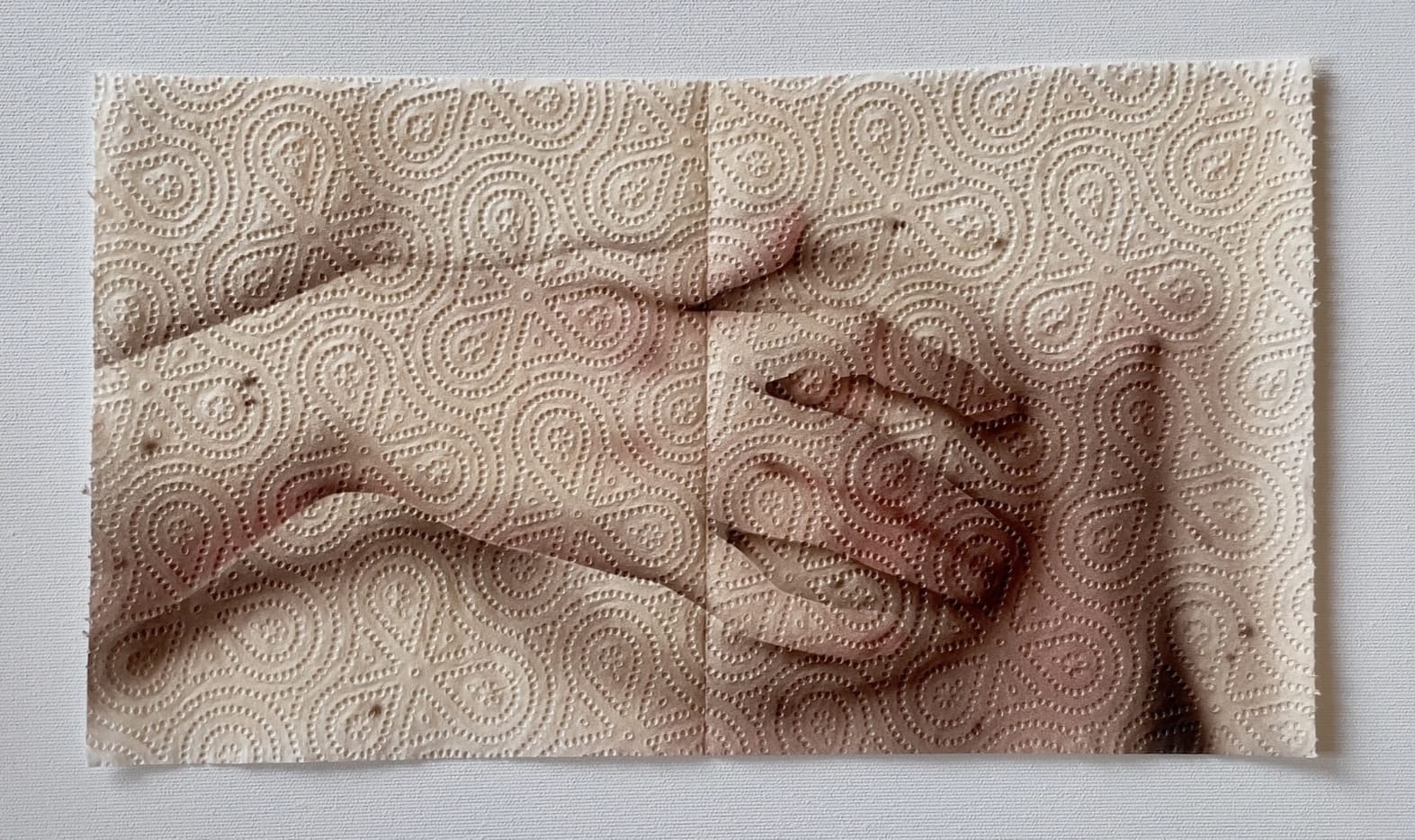 ผลงานภาพเหมือนบนกระดาษทิชชู่ประกบอะคริลิกจัดแสดง ผลงาน Helena Minginowicz