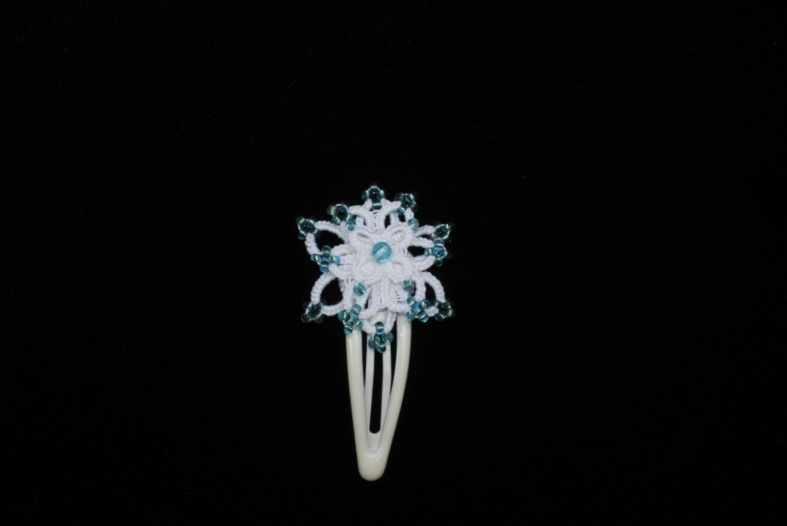 Tatting Hair Clip with beads (Handmade 100%)