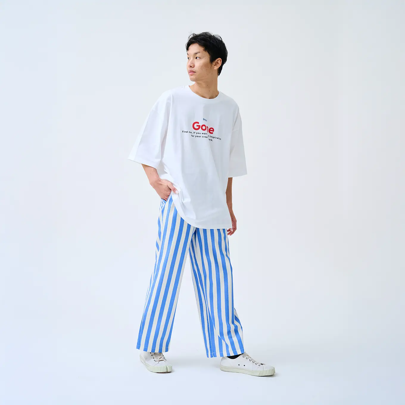 Inspo Gone Bold Stripes Trousers – Blue & White