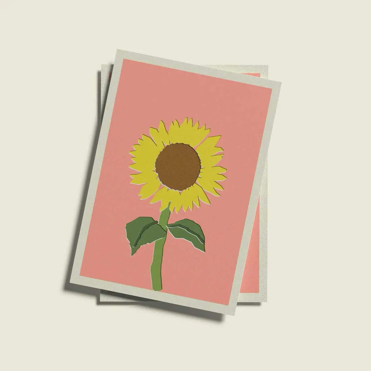 Postcard “sunflower” – Floral Childlike Art by Naive Flora Tattoo