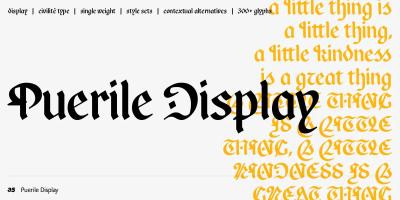 Puerile Display ฟอนต์ที่ขุด Civilité ตัวพิมพ์ซึ่งแพ้สงครามไปเมื่อ 470 ปีก่อนขึ้นมาใหม่