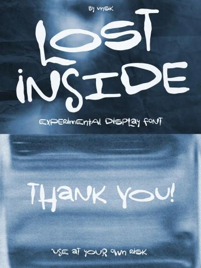 Lost Inside ฟอนต์ที่สลับตัวใหญ่กับตัวเล็ก เพื่อเปลี่ยนจังหวะของคำ