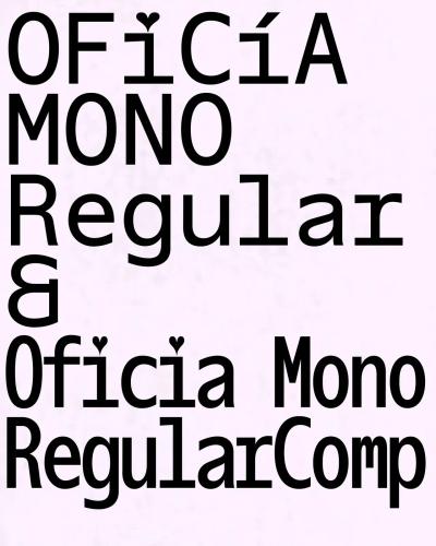 Oficía Mono ฟอนต์ที่เอาหัวใจไปแทนจุดบนตัว i เพื่อเขียนทับ Gill Sans