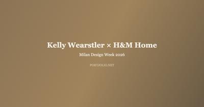 เก้าอี้ตัวหนึ่งวางอยู่หน้ากระจก Kelly Wearstler x H&M Home ที่ Milan Design Week