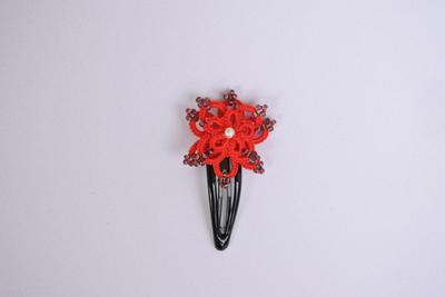 Tatting Hair Clip with beads (Handmade 100%)