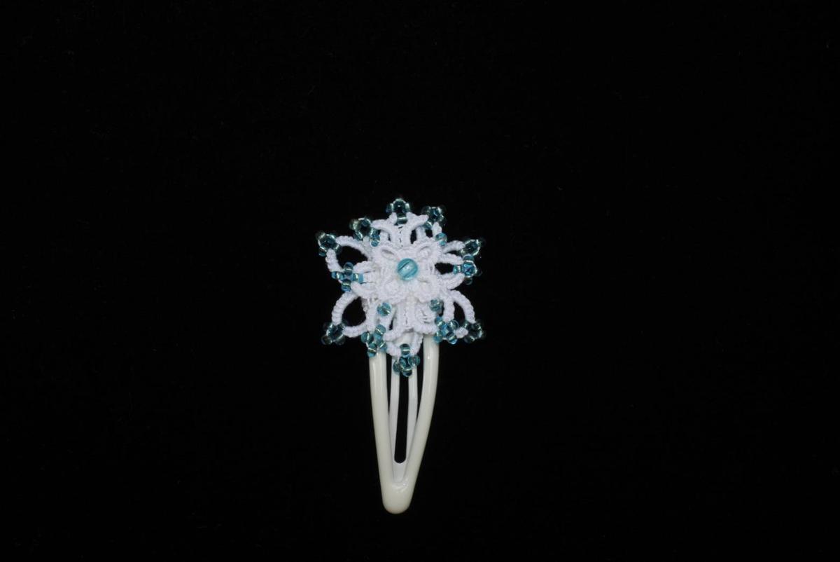 Tatting Hair Clip with beads (Handmade 100%)