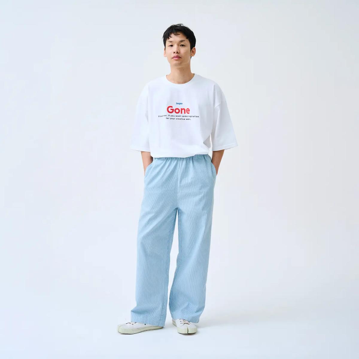 Inspo Gone Subtle Stripes Trousers – Light Blue รูปที่ 4