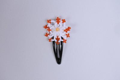 Tatting Hair Clip with beads (Handmade 100%)