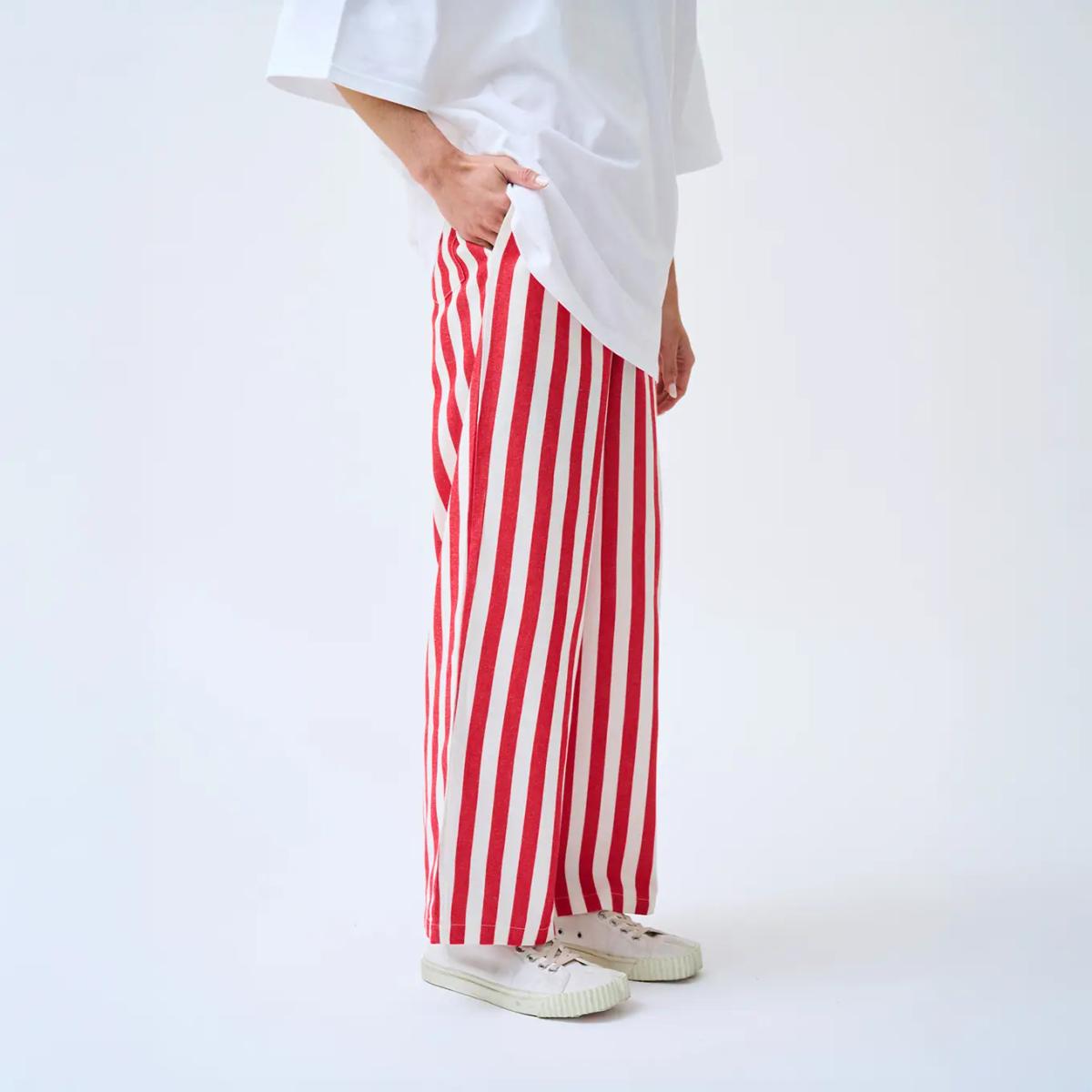 Large Striped Trousers – Red and White รูปที่ 5