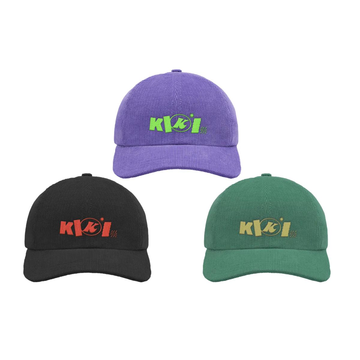 KIKI หมวกแก๊ปผ้าลูกฟูก – สีม่วง/สีดำ/สีเขียว รูปที่ 1