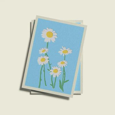 Postcard “Daisy” – Floral Childlike Art by Naive Flora Tattoo