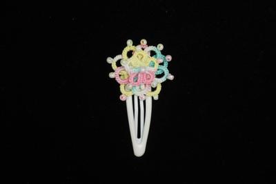 Tatting Hair Clip with beads (Handmade 100%)