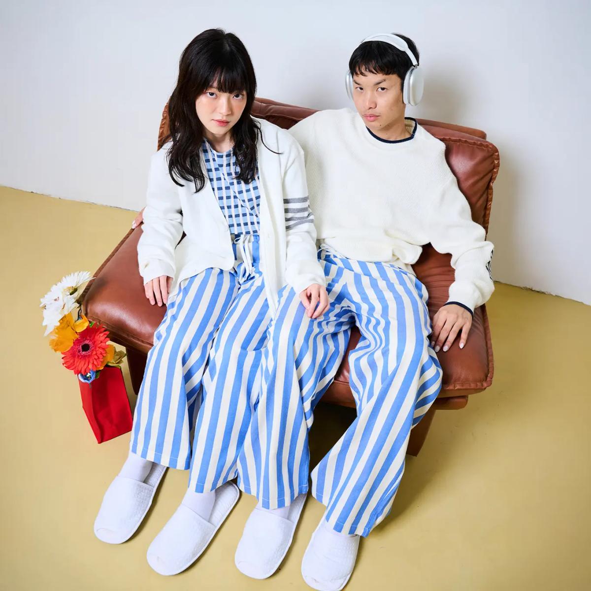 Inspo Gone Bold Stripes Trousers – Blue & White รูปที่ 7
