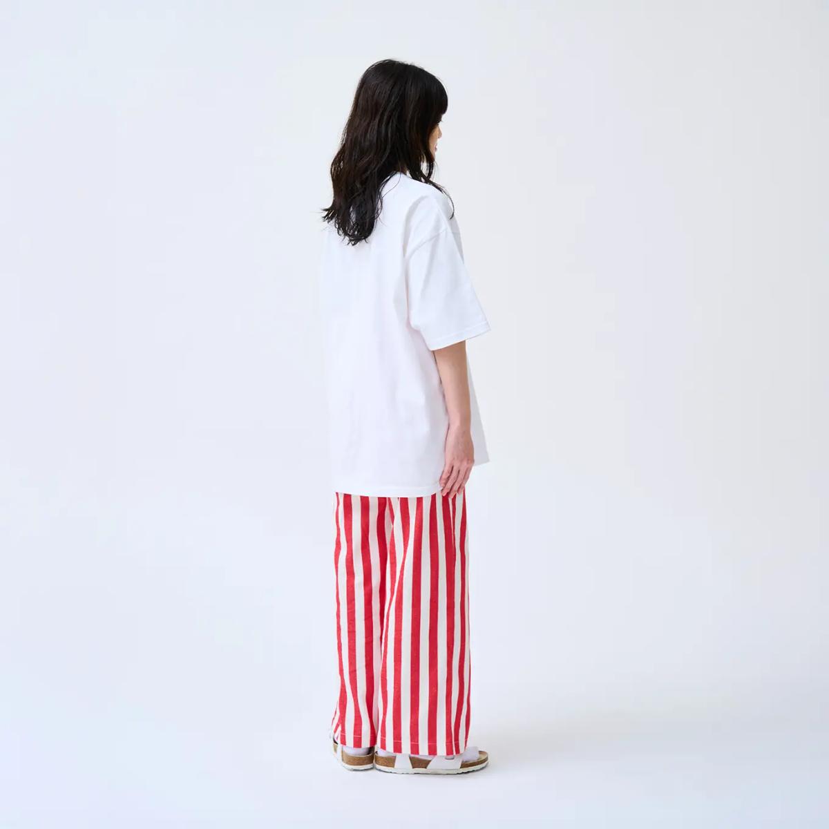 Large Striped Trousers – Red and White รูปที่ 1
