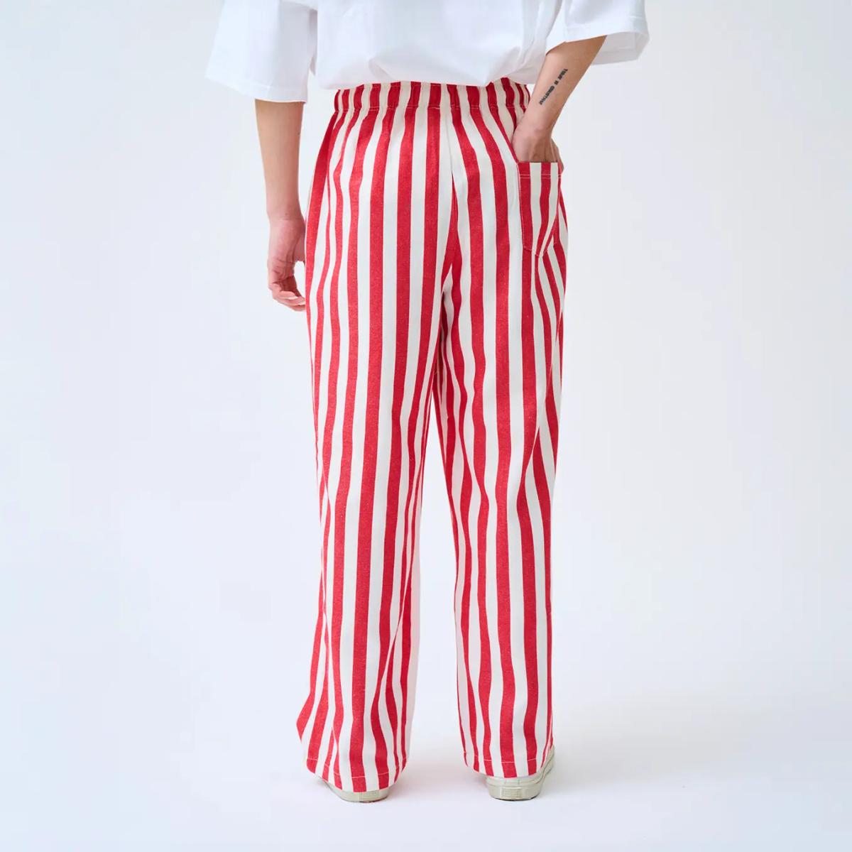 Large Striped Trousers – Red and White รูปที่ 4