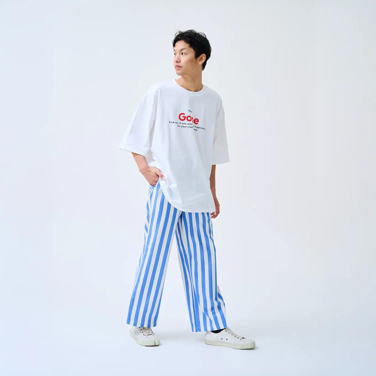 Inspo Gone Bold Stripes Trousers – Blue & White รูปที่ 1