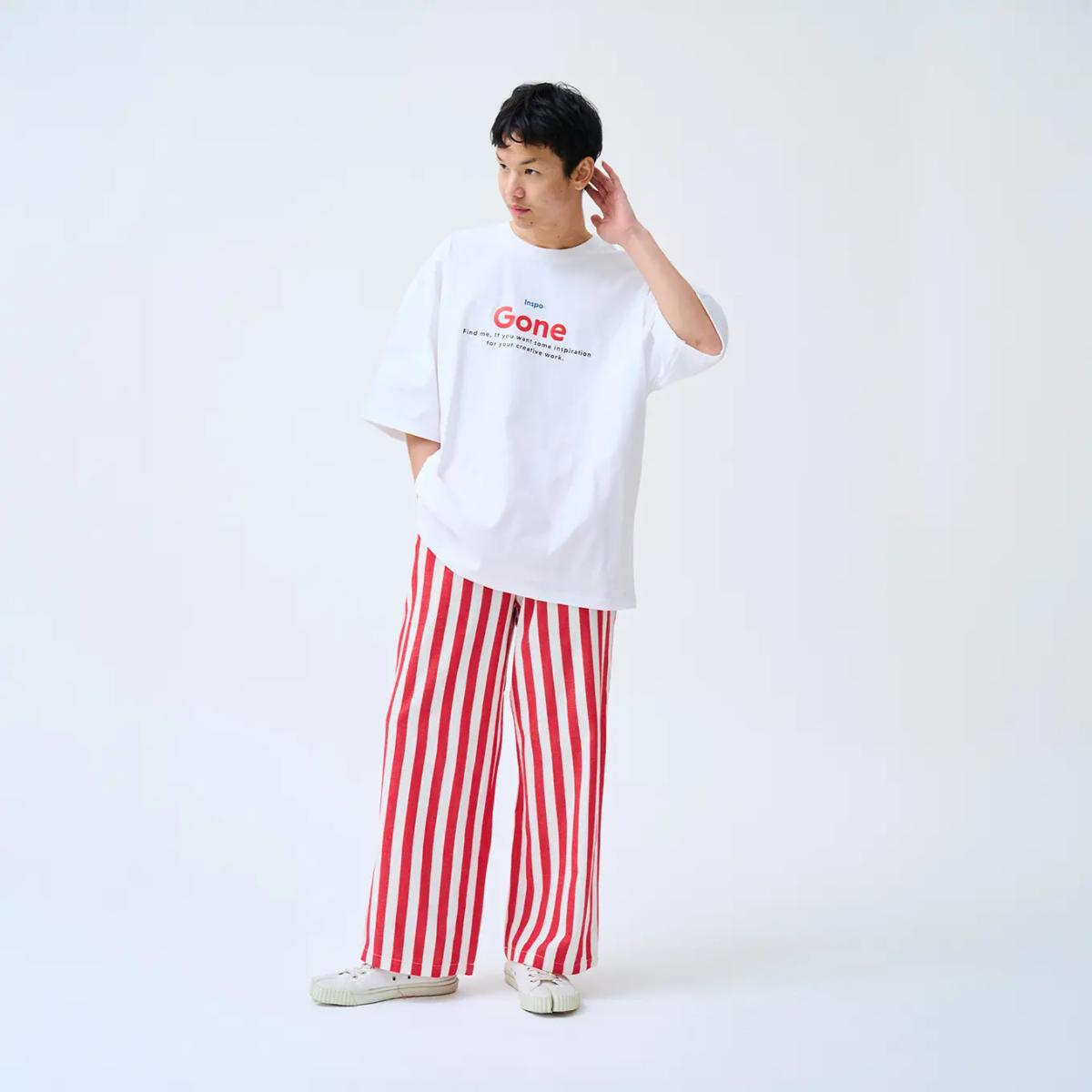Large Striped Trousers – Red and White รูปที่ 6